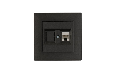 Розетка компьютерная CAT 5+гнездо Karea RIZZ STAR дым. металлик Makel 88050035