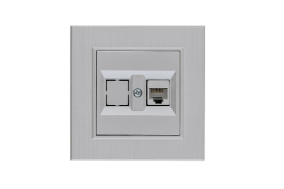 Розетка компьютерная CAT 5+гнездо Karea LINE STAR жемчуж. Makel 86100035