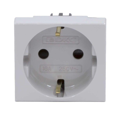 Розетка 1-м 2мод. Viva 16А IP20 2P+E с заземл. защ. шторки сер. DKC 45025
