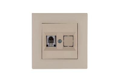 Розетка компьютерная CAT 5+гнездо Karea RIZZ крем Makel 88010035
