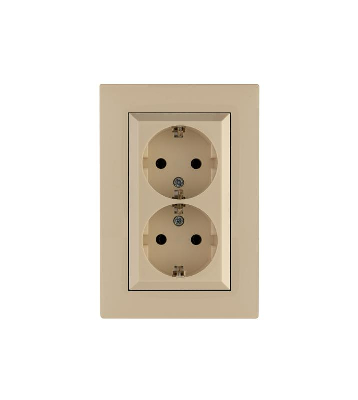 Розетка 2-я Karea RIZZ с заземл. крем Makel 88010082