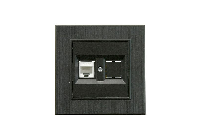 Розетка компьютерная CAT 5+гнездо Karea LINE STAR чер. Makel 86054035