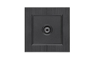 Розетка TV проходная Karea LINE STAR дым. металлик Makel 86050007